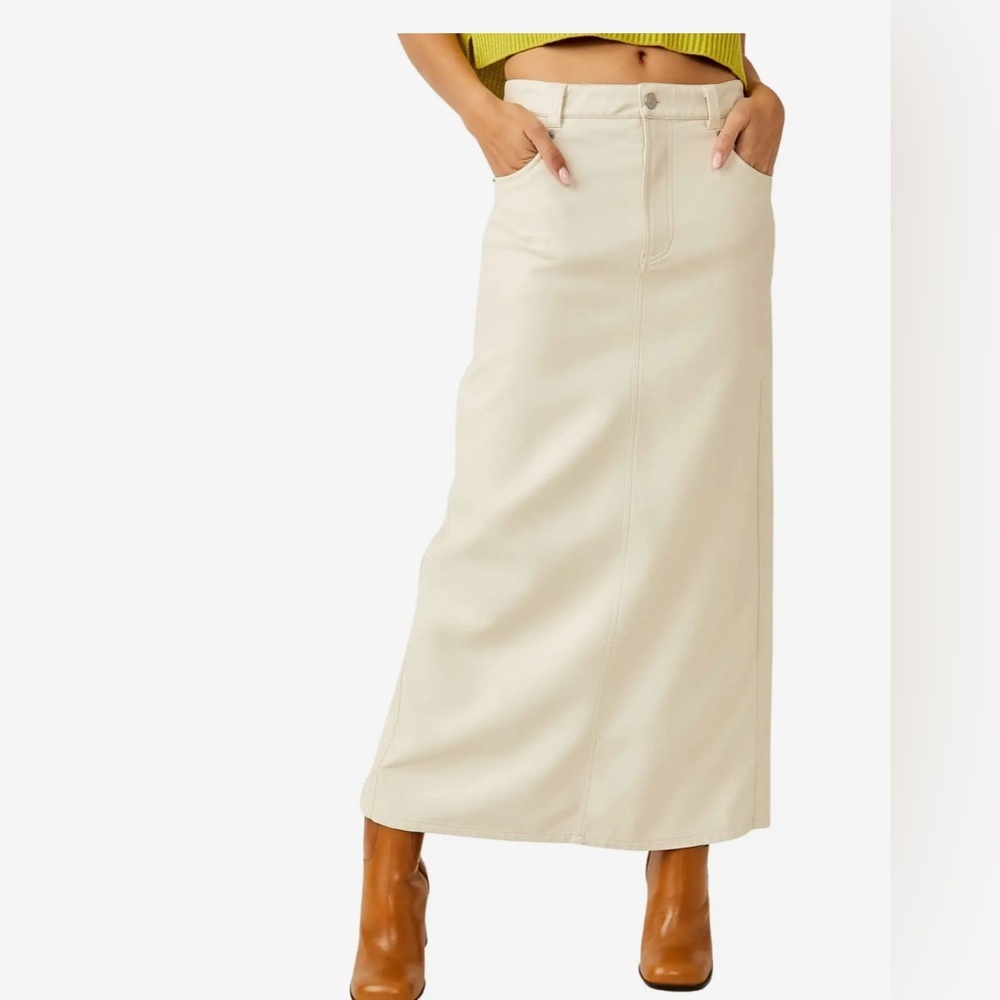 NWT Free People City Slicker Maxi- Cream